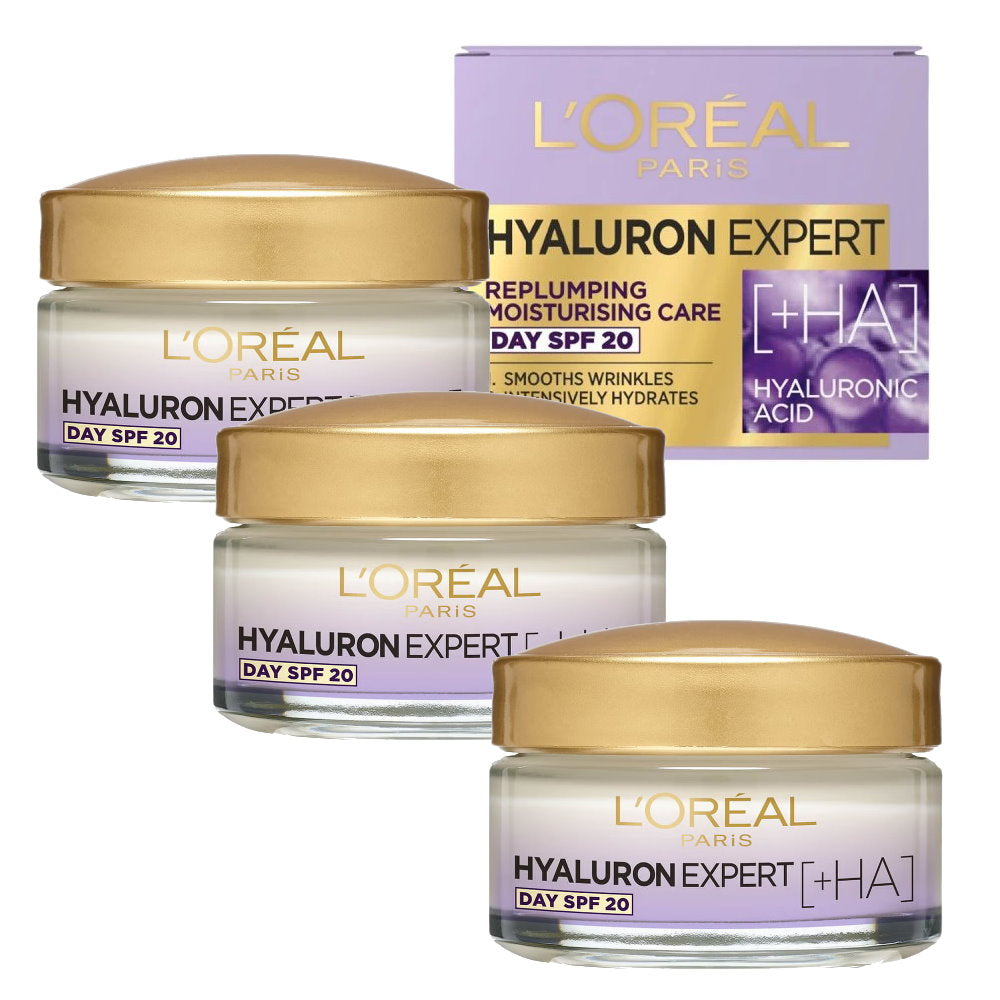 3x Loreal Hyaluron Expert Replumping Moisturising Day Cream Spf20 50ml Makeup Warehouse Australia