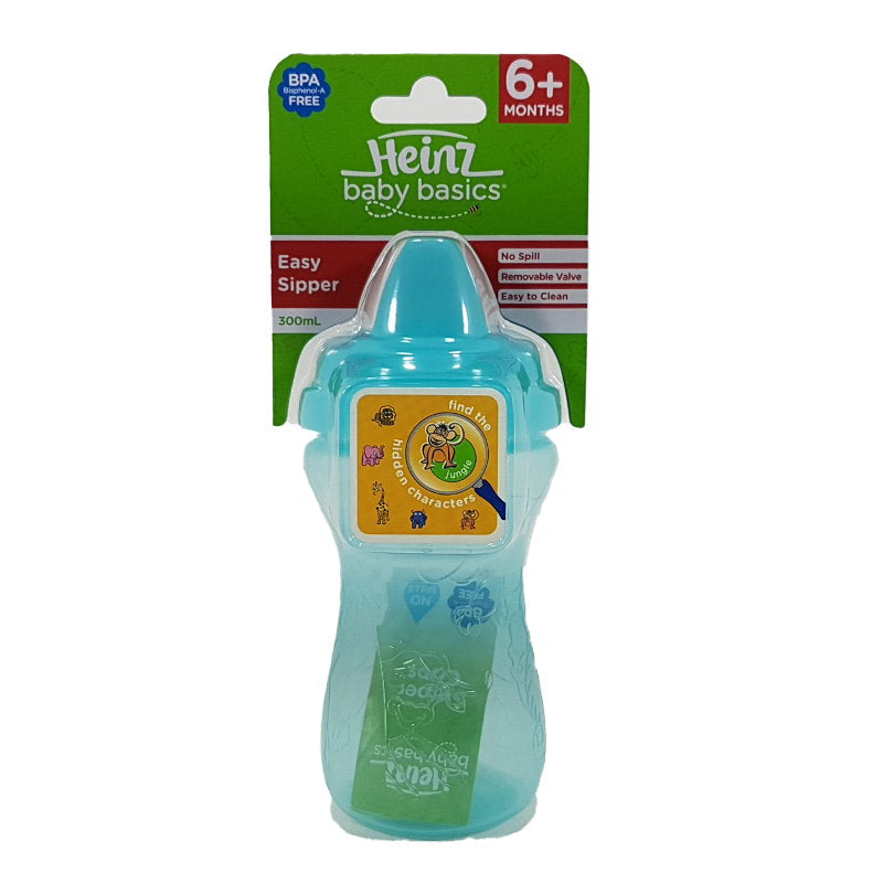 Heinz Baby Basics Easy Sipper Blue 6m 300ml - Makeup Warehouse Australia