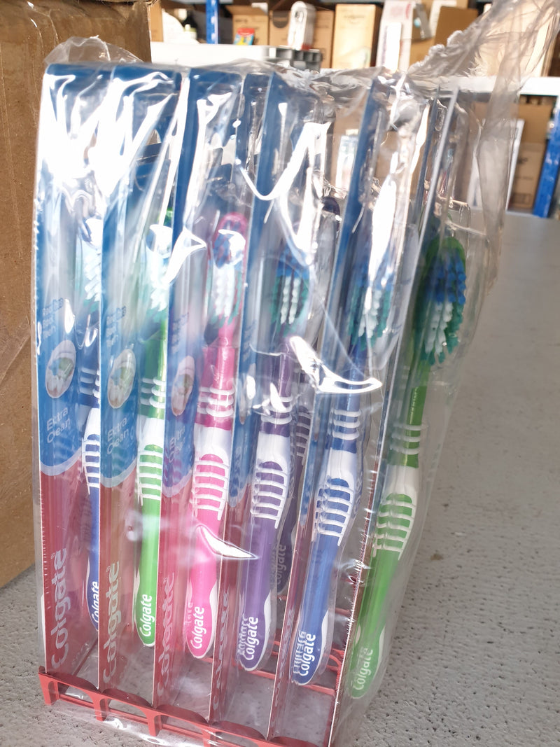 12x COLGATE Extra Clean Toothbrush SOFT BRISTLE Reaches Back Teeth