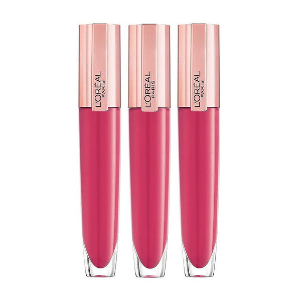 3x L'Oreal Paris Rouge Signature Plump Lip Gloss 7ml 408 I Accentuate