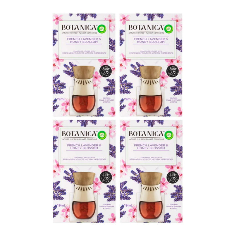 4 x Air Wick Botanica Liquid Electric Diffuser - French Lavender & Honey Blossom