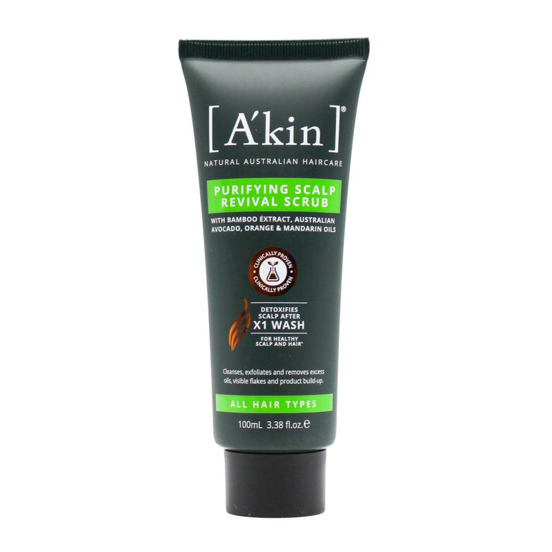 Akin Purifying Scalp Revival Scrub With Bamboo Extract, Australian Avocado, Orange & Mandarin Oils 100ml