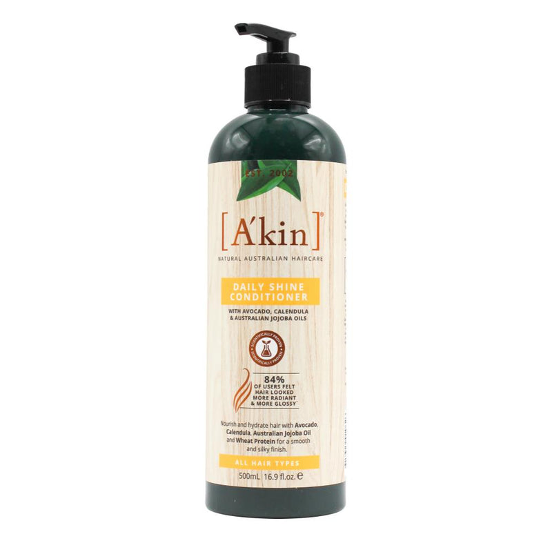 3x Akin Daily Shine Conditioner Avocado, Calendula and Australian Jojoba Oils  500ml