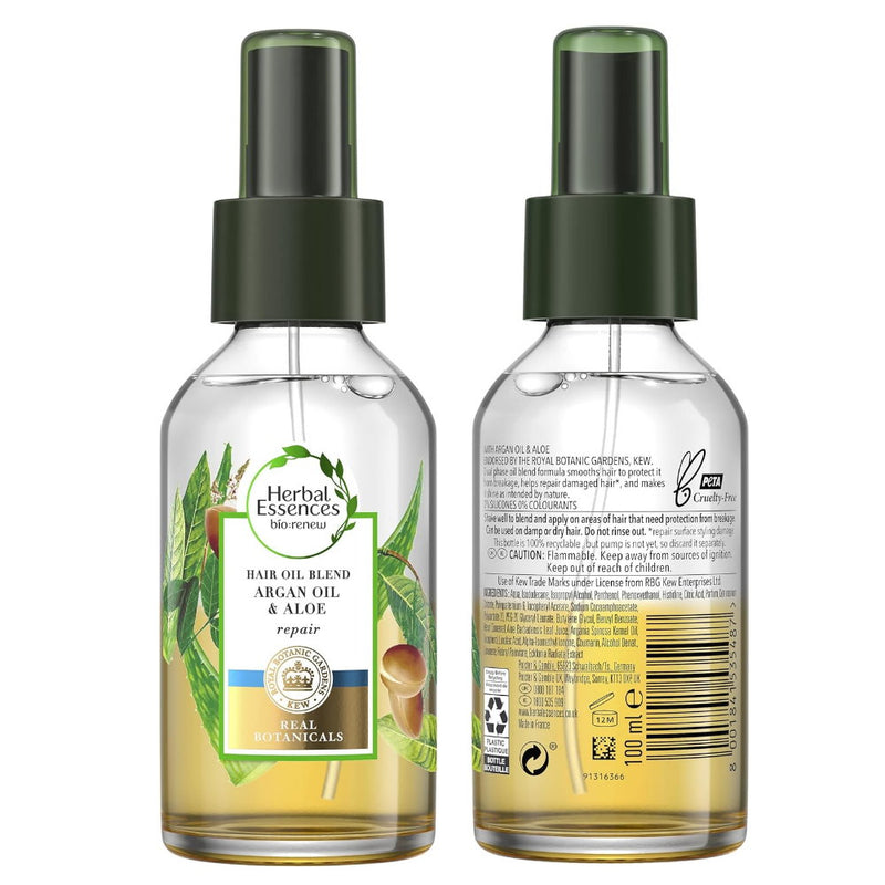 Buy 6pk Herbal Essences Hair Oil Blend Argan Oil & Aloe Repair 100ml - Makeup Warehouse Australia