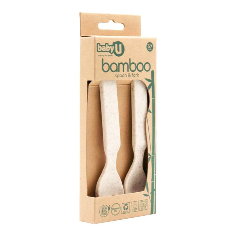 9x Baby U Bamboo Spoon and Fork Set