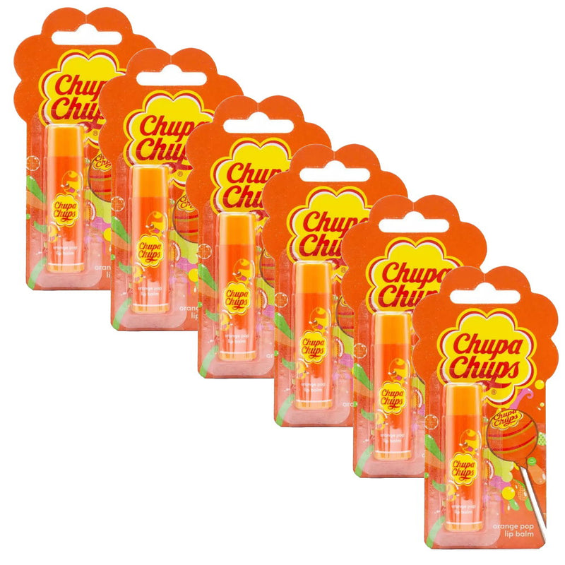 6x Chupa Chups Lip Balm Orange Pop