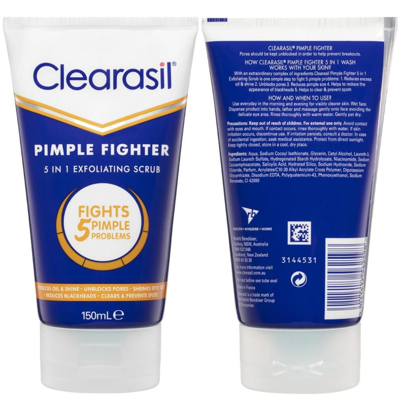 Clearasil 5 In 1 Pimple Fighter Exfoliating Scrub 150ml