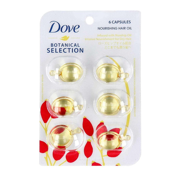 Dove Botanical Selection Nourishing Hair Oil Infused With Rosehip Oil 6 Capsules x 1ml