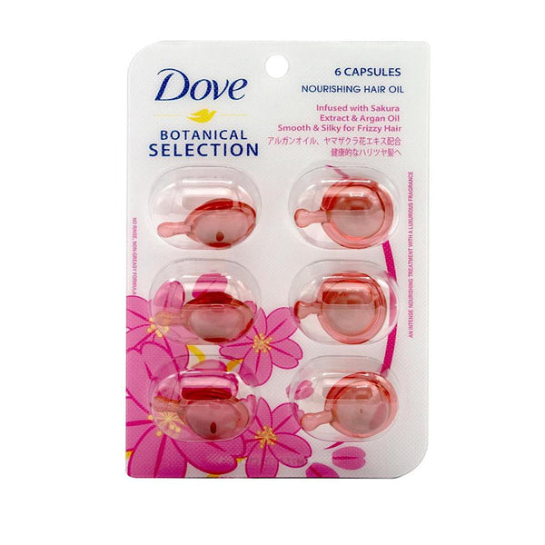 Dove Botanical Selection Nourishing Hair Oil Infused With Sakura Extract & Argan Oil 6 Capsules x 1ml