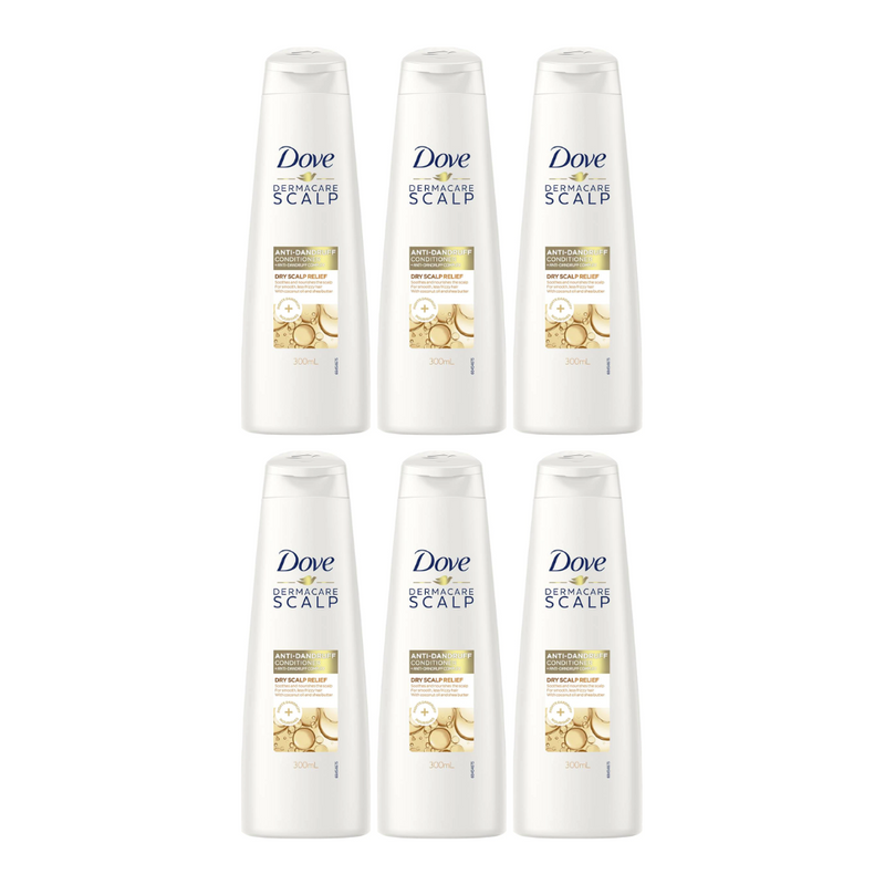 6x Dove Dermacare Scalp Anti Dandruff Conditioner Dry Scalp Relief 300ml