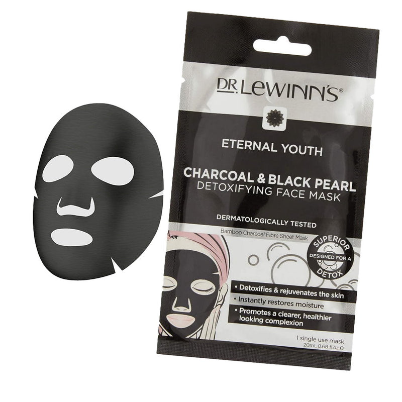 Dr. LeWinn's Charcoal and Black Pearl Detoxifying Face Sheet Mask 20mL