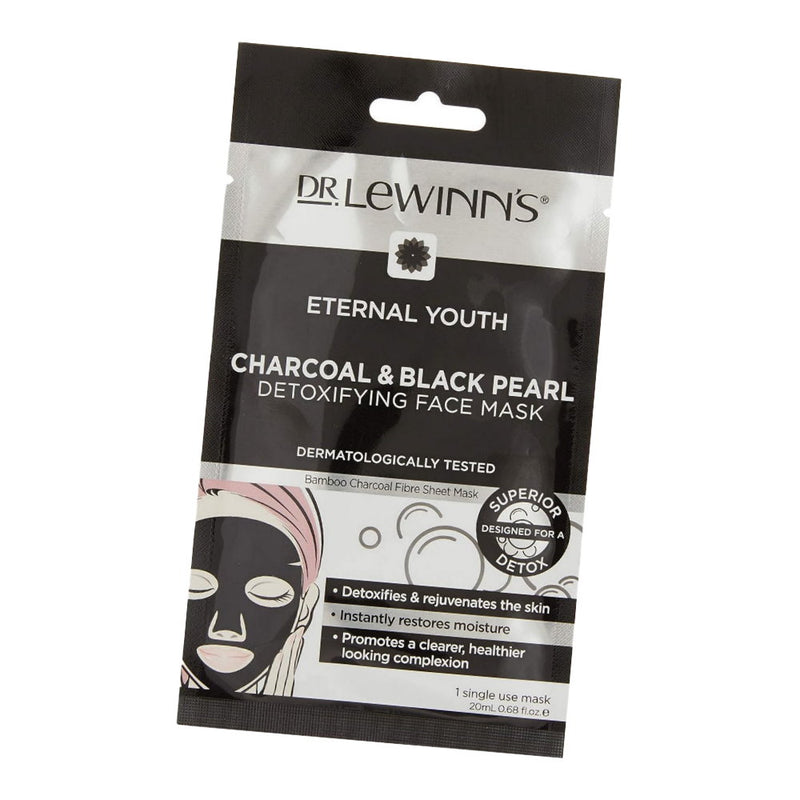 10x Dr. LeWinn's Charcoal and Black Pearl Detoxifying Face Sheet Mask 20mL