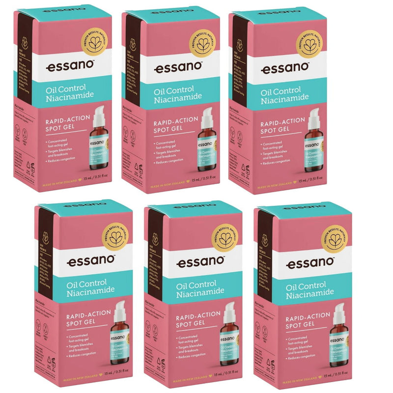 6x Essano Oil Control Niacinamide Rapid-Action Spot Gel 15mL