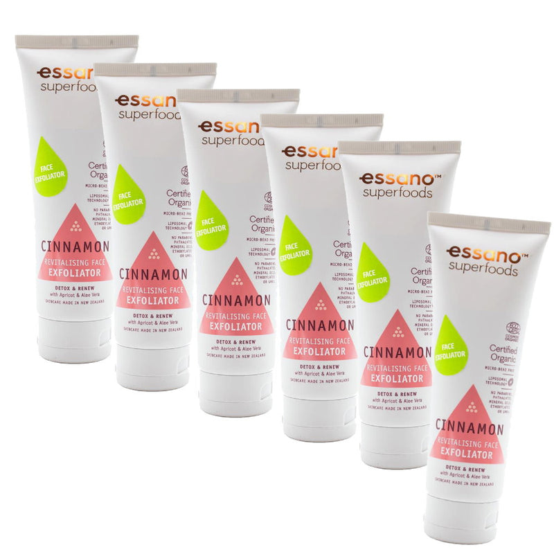 6x Essano Superfoods Certified Organic Cinnamon Revitalising Face Exfoliator 100ml