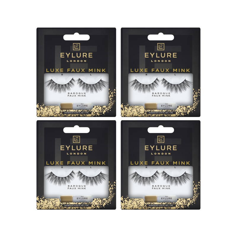 4x Eylure London Luxe Opulent Faux Mink Effect False Lashes