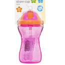 Heinz Baby Basics Flip Up Straw Cup Pink 6m+ 300mL - Baby Bottles