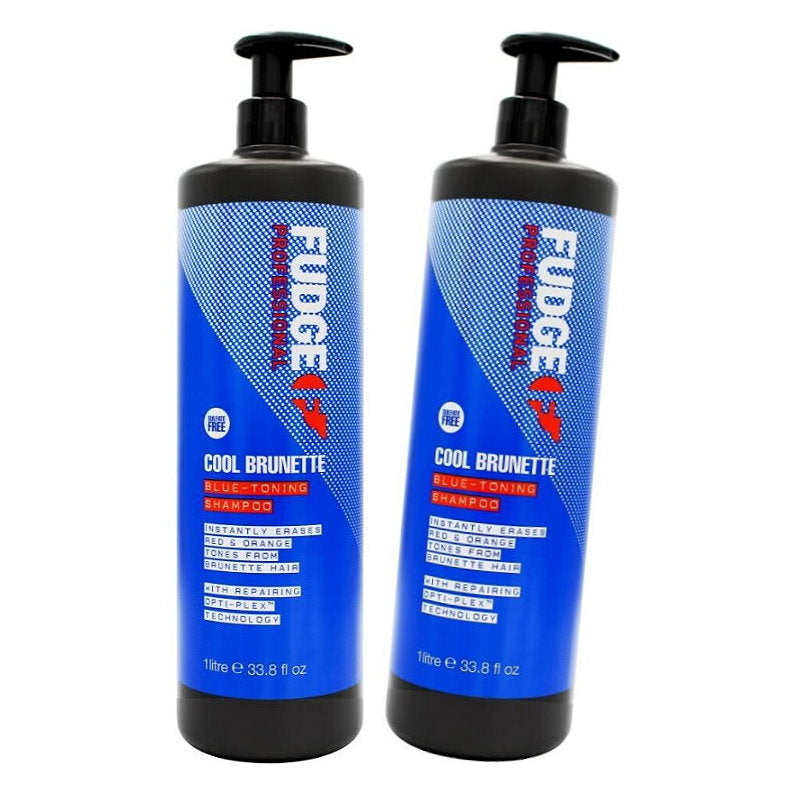 2pk Fudge Professional Blue Toning Shampoo Cool Brunette 1L