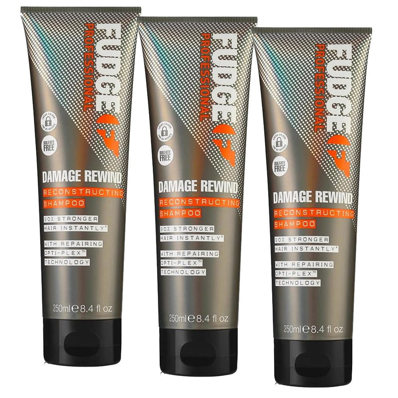 3x Fudge Professional Damage Rewind Reconstructing Shampoo 250ml