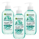 3x Garnier Skin Active Hyaluronic Aloe Gel Cleanser 200ml