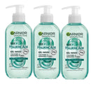 3x Garnier Skin Active Hyaluronic Aloe Gel Cleanser 200ml