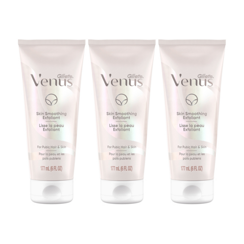 3x Gillette Venus for Pubic Hair & Skin Smoothing Exfoliant 177ml EXP 30/03/2025