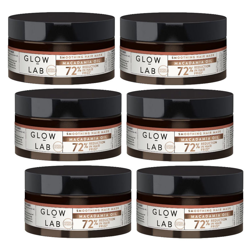 6x Glow Lab Smoothing Hair Mask Macadamia Oil 200mL