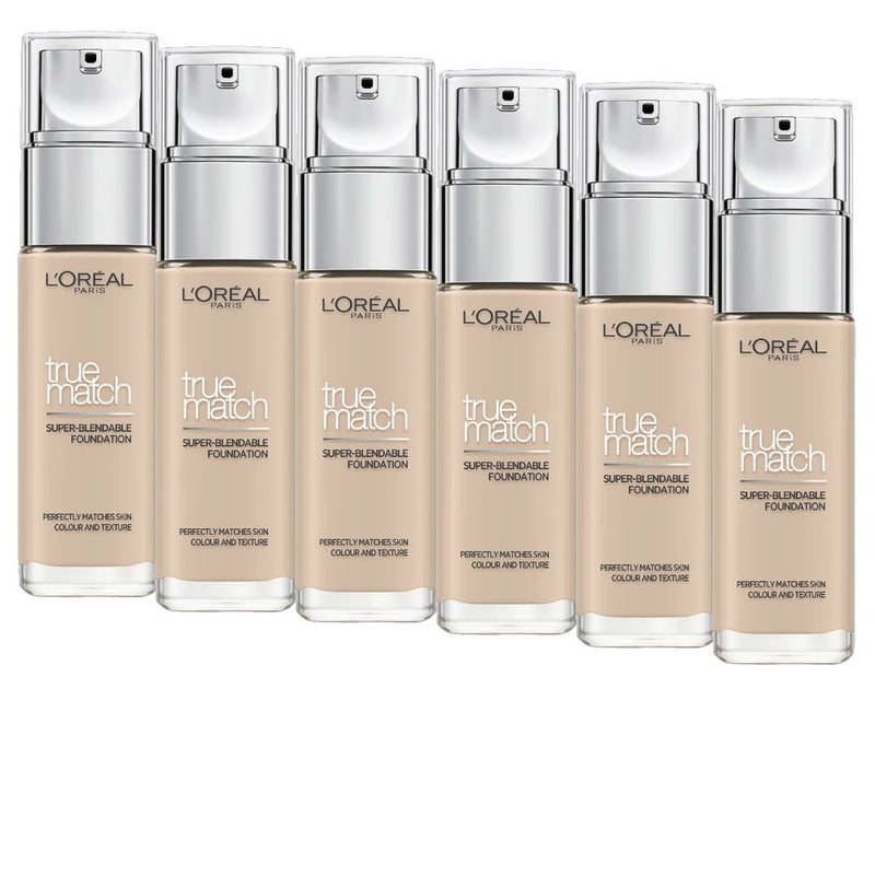 6x L'Oreal Paris True Match Super Blendable Liquid Foundation 30ml 1C Rose Ivory