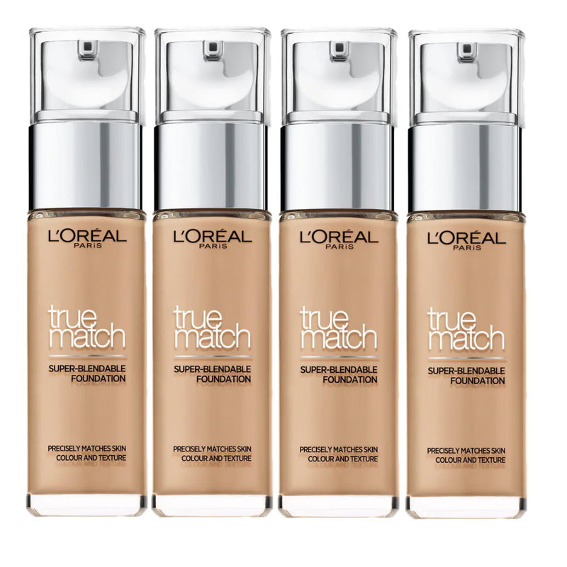 Free Shipping 4pk L'Oreal True Match Super Blendable Liquid Foundation 5N Sand - Makeup Warehouse Australia