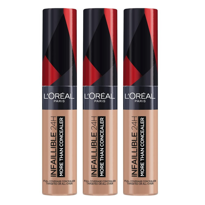 3x L'Oreal Paris Infallible 24H Full Coverage More Than Concealer 11ml 328 Linen