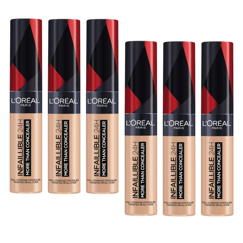 6x L'Oreal Paris Infallible 24H Full Coverage More Than Concealer 11ml 326 Vanilla