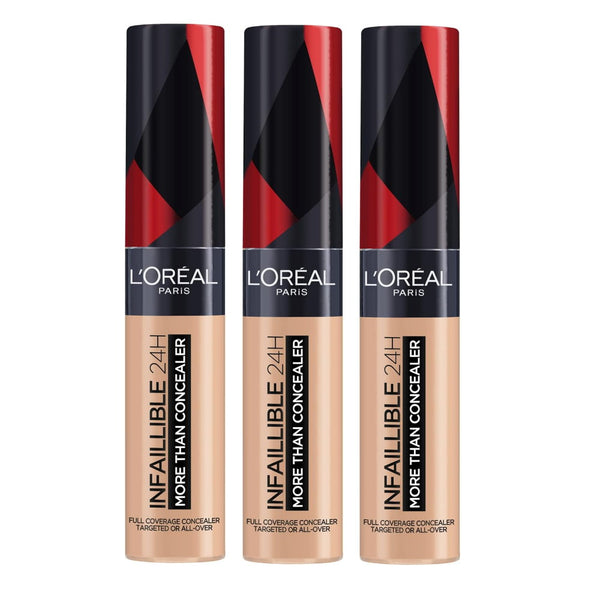 3x L'Oreal Paris Infallible 24H Full Coverage More Than Concealer 11ml 326 Vanilla