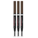 3x LOreal Paris Infallible Brows 24 Hour Filling Triangular Eyebrow Pencil 3.0 Brunette