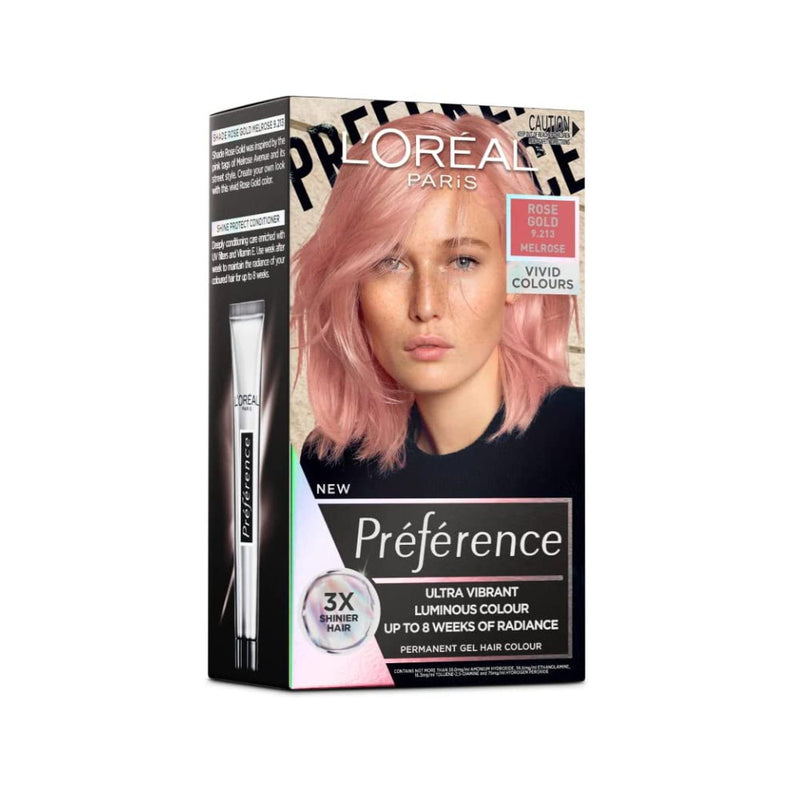 6 x LOreal Paris Preference Vivids Permanent Hair Colour 9.213 Melrose Rose Gold