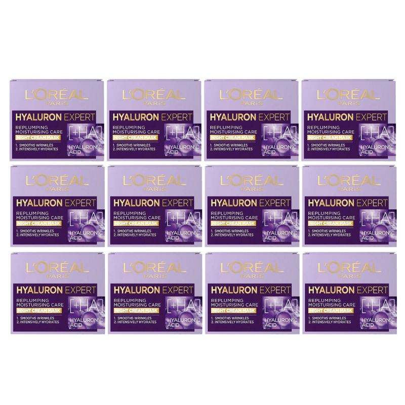 12x L'Oreal Hyaluron Expert Replumping Moisturising Night Cream Mask spf20 50ml