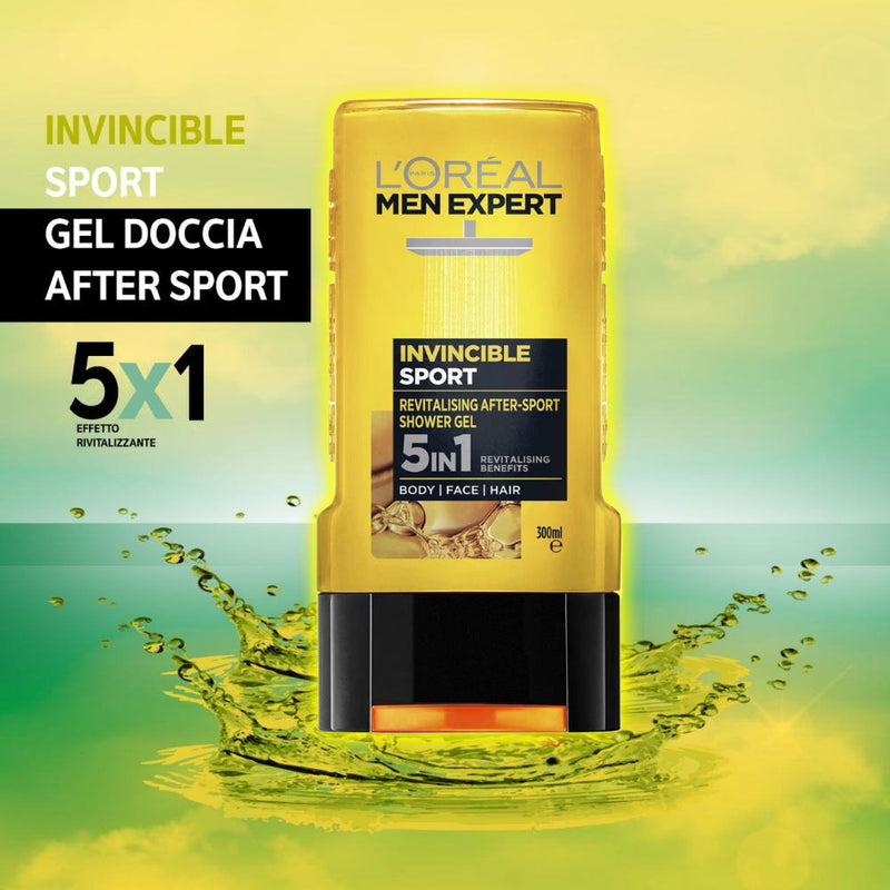 3x L'Oreal Men Expert Invincible Sport Shower Gel 300ml