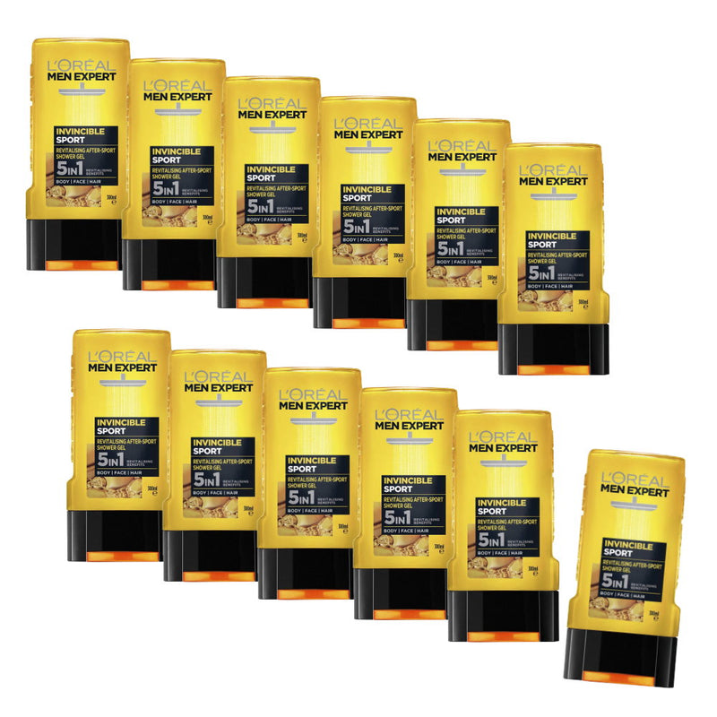 12x L'Oreal Men Expert Invincible Sport Shower Gel 300ml