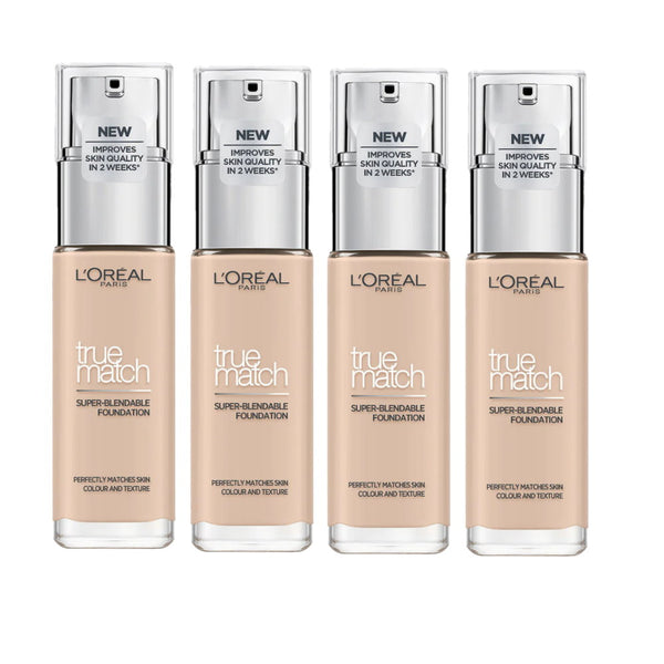 4x L'Oreal Paris True Match Super Blendable Liquid Foundation 30ml 2C Rose Vanilla