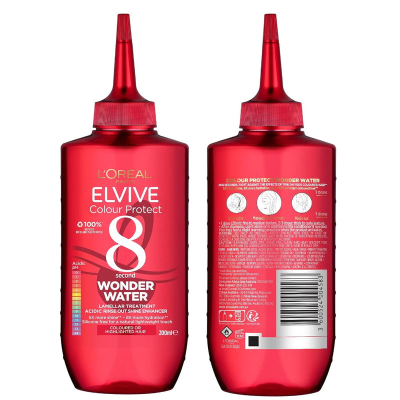 6x L'Oreal Paris Elvive Colour Protect Wonder Water Rinse Out Treatment 200ml