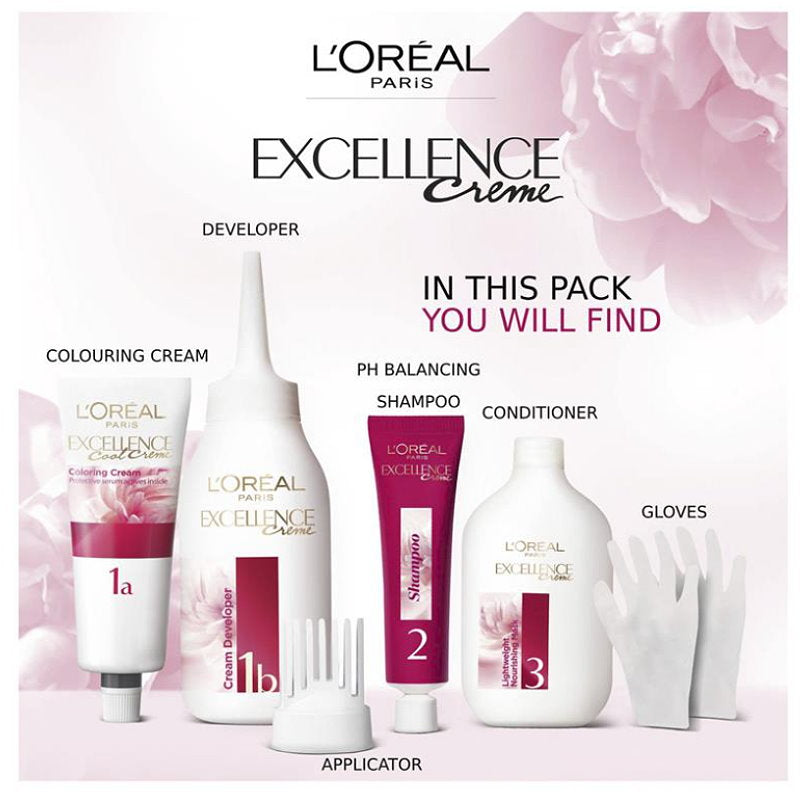 3x L'Oreal Paris Excellence Crème Permanent Hair Colour 8.3 Golden Blonde