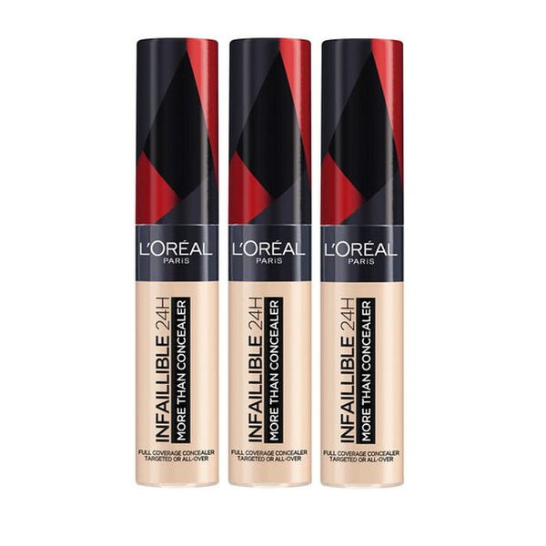 3x L'Oreal Paris Infallible 24H Full Coverage More Than Concealer 11ml 322 Ivory