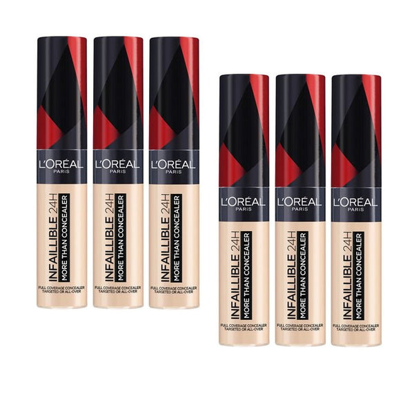 6x L'Oreal Paris Infallible 24H Full Coverage More Than Concealer 11ml 322 Ivory