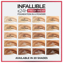 6x L'Oreal Paris Infallible 24 Hour Freshwear Foundation In A Powder 130 True Beige