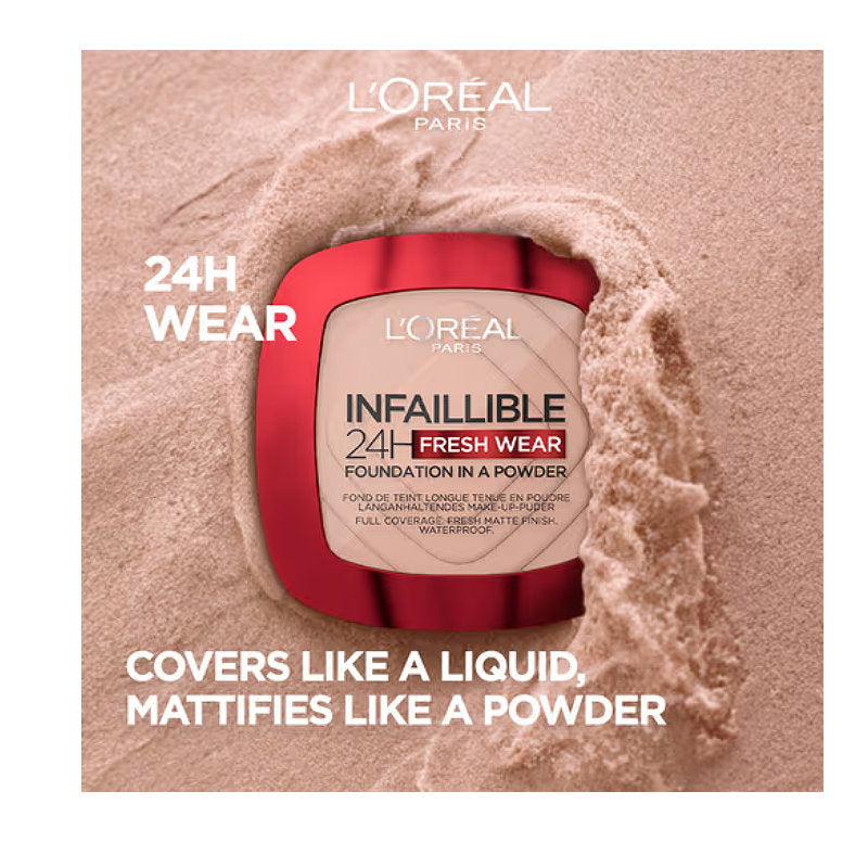 6x L'Oreal Paris Infallible 24 Hour Freshwear Foundation In A Powder 220 Sand