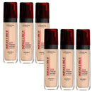 6x L'Oreal Paris Infallible 32H Fresh Wear Foundation SPF 25 30ml 132 Warm Undertone