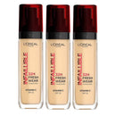 3x L'Oreal Paris Infallible 32H Fresh Wear Foundation SPF 25 30ml 140 Cool Undertone