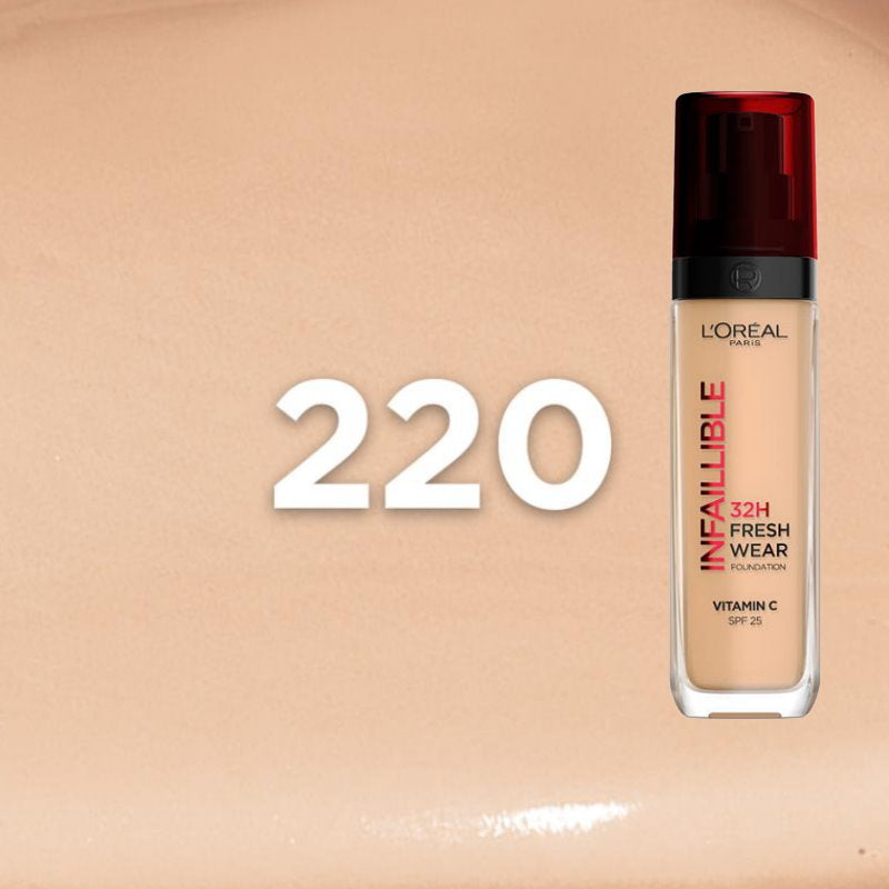 L'Oreal Paris Infallible 32H Fresh Wear Foundation SPF 25 30ml 220 Neutral Undertone