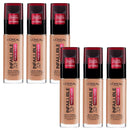 6x L'Oreal Paris Infallible 32H Fresh Wear Foundation SPF 25 30ml 300 Amber