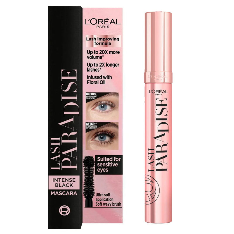 2x L'Oreal Paris Lash Paradise Mascara 6.4mL Intense Black