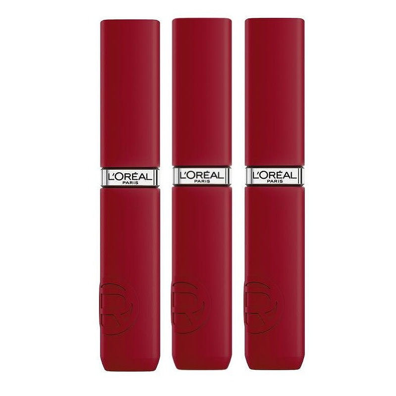 3x L'Oreal Paris Le Matte Resistance Liquid Lipstick 5ml 420 Le Rouge Paris