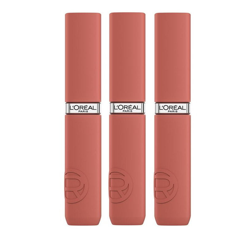 3x L'Oreal Paris Le Matte Resistance Liquid Lipstick 5ml 630 Rose Heat